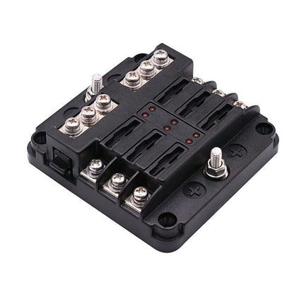 23PC 6 Way Blade Fuse Box Block Holder Indicator LED Light 12V/32V Car Marine - Aimall