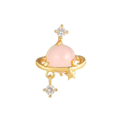 Pink Tone Minimalist Tiny Moon Star Heart Earrings Ear Bone Stud Women Jewelry - Aimall