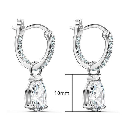 Exquisite Teardrop Drop Earrings with Cubic Zirconia Accents