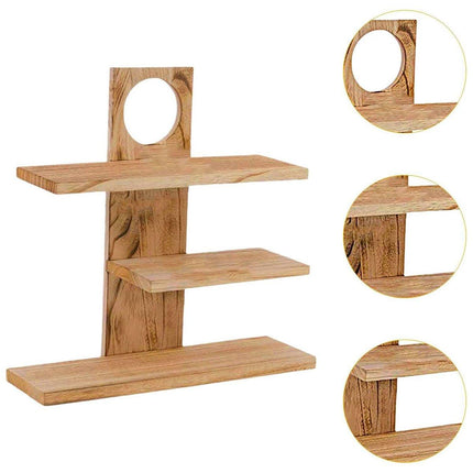 Wooden Desktop Tea Set Rack Display Stand Organizer Storage Shelf for Teaware
