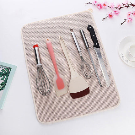 Microfiber Kitchen Drying Mat Absorbent Fast Dry Dish Bowl Cup Drainer Pad