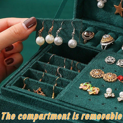 Vintage Triple Jewellery Storage Box Multifunctional Organizer Jewellery Case