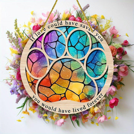 Pet Lover Gift Wall Hanging Wreath Decor Suncatcher for Bedroom Home Decoration