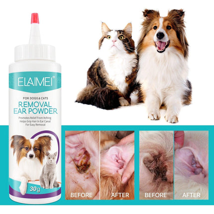 Pet Ear Cleaner Powder for Dogs Cats Grooming Odor Remover Fresh Ear Wash