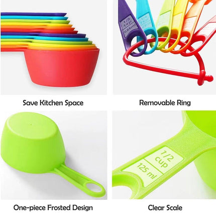 12PCS Plastic Measuring Spoon and Cup Set Baking Tools for Cake Milk Powder