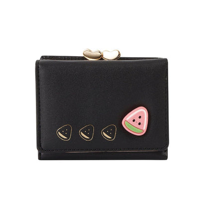 Cute Fruit Folding Wallet Ladies Mini Cartoon Money Clip Small Coin Purse Holder