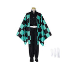 Demon Slayer Kimetsu No Yaiba Kamado Tanjiro Cosplay Costume Kimono Dress Wig AU - Aimall