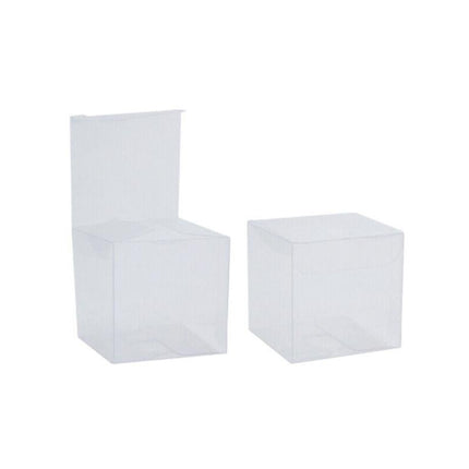 50 PVC Clear Transparent Macaron Square Cube Boxes For Wedding Favour Gift Candy - Aimall