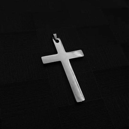 Gold-Plated Stainless Steel Men's Cross Fashion Pendant Necklace with Long Chain - Aimall