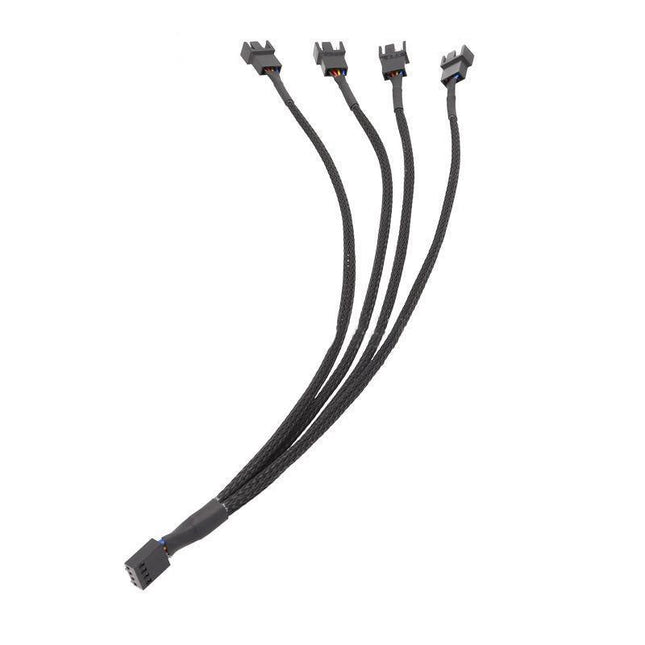 3 Pin Fan Splitter Cable 1 to 4 Ways Extension Power Sleeved Y Cable Case Coolin - Aimall