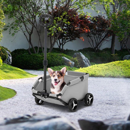 Pet Stroller Dog Cat Carrier Cart Travel Foldable Puppy Trolley Travel Outing