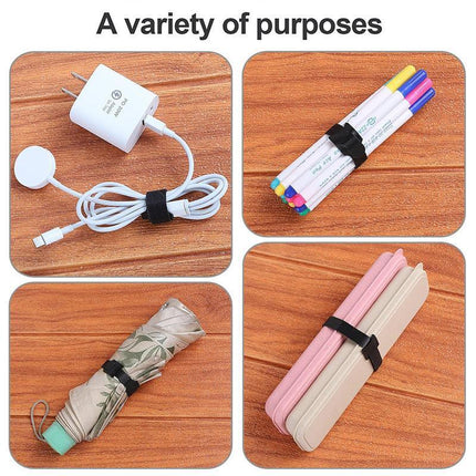 100PCS Reusable Cable Tie Nylon Hook Loop Strap Cord Ties PC TV Organiser