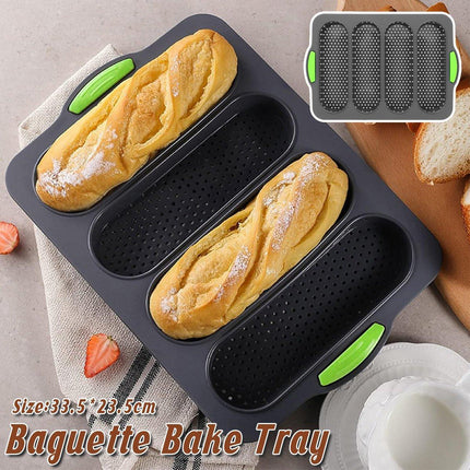 Four-hole Oval Bread Mold Rectangle Non-stick Toast Bread Baking Mold Loaf Pan