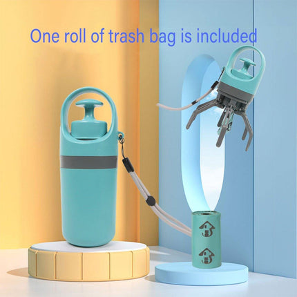 Portable Pet Waste Pick-up Shovel Six-claw Excrement Clip with Bag Dispenser