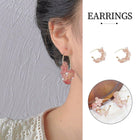 Handmade Colourful Gravel Bead Drop Earrings Women Girls Trendy Fashion