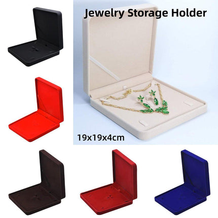 Flannel Jewelry Gift Box Necklace Ring Earring Bracelet Storage Display Case