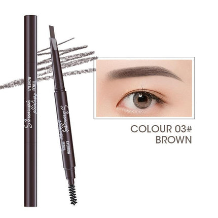 Eyebrow Pencil Dual-Ended Waterproof Retractable Slant Eye Makeup Cosmetic Tool - Aimall