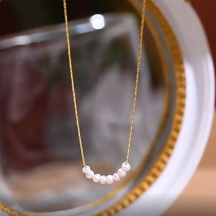 Gold Geometric Pearl Necklace Simple Elegant Temperament Daily Versatile Gift