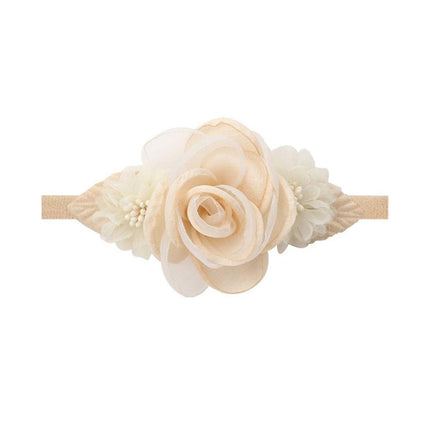3X Baby Girl Cute Nylon Headband Flower Headwrap Elastic Turban Bows for Newborn