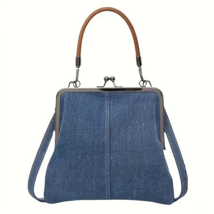 Small Handbag Women Tote Bag Cowboy Splicing Crossbody Shoulder Satchel Bag