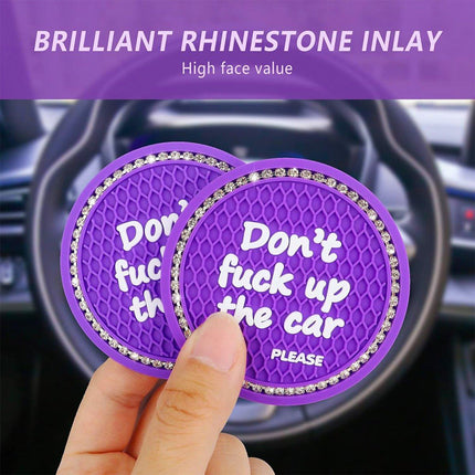 4pcs Purple Car Coasters Round Anti Slip Drink Holder Mats for Vehicle Interior