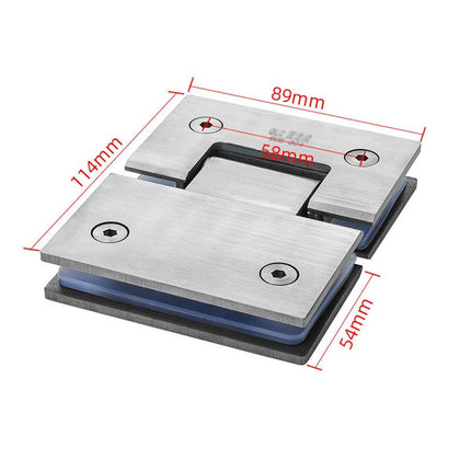 180° 304 Stainless Steel Shower Screen Hinges Frameless Glass Door Enclosures