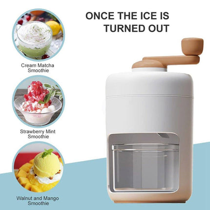 Hand Crank Ice Crusher Machine Shaver for Smoothies Slushies Milkshakes Desserts