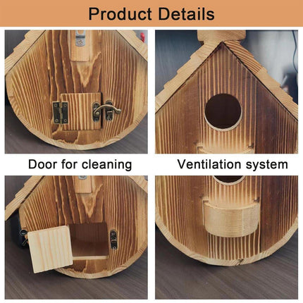 Hanging Wooden Birdhouse Outdoor Bird Shelter for Garden Backyard Decoration