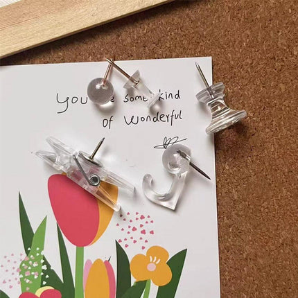 200pcs Office Bulletin Cork Board Accessories Staples Clip Pegs Push Pins