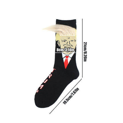 Unisex Fashion Hair Pattern Cotton Mid Calf Socks Trendy Design Comfortable Fit