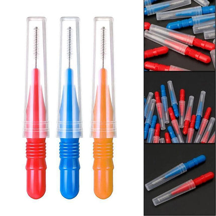 200PCS Interdental Brush Floss Sticks Tooth Floss Head Toothpick Cleaning New Red - Aimall