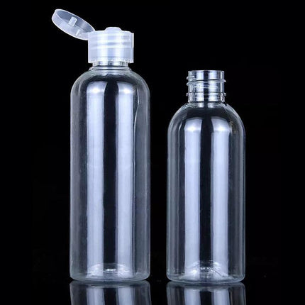 10PCS100ML Transparent Plastic Bottle Travel Shampoo Cosmetic Container Flip Cap - Aimall