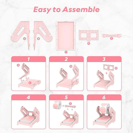 Pink Label Paper Holder Organizer Stand for Office Desk Shelf Storage Solution