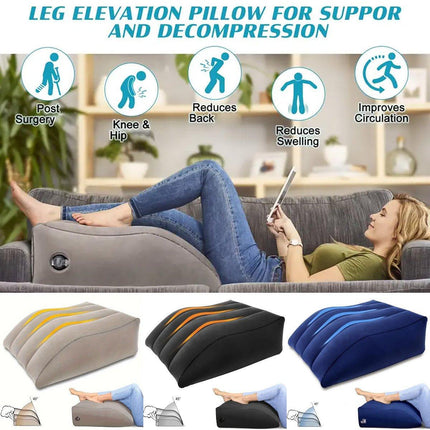 Inflatable PVC Leg Pillow Wedge Triangle Foot Cushion Flocking