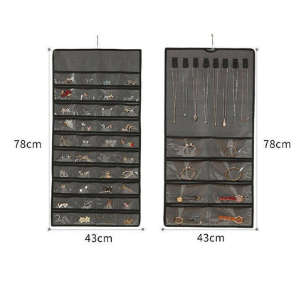 48 Pockets Jewelry Hanging Storage Organizer Holder Earring Display Pouch Bag - Aimall