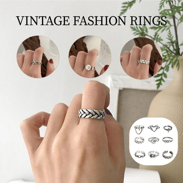 Silver Vintage Index Finger Ring Women Fashion Jewelry Adjustable Statement