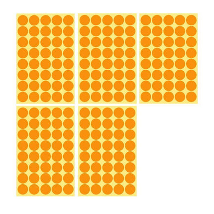 8/13/25/50mm Colour Sticker Dots Adhesive Round Labels Circular Scrapbooking Orange - Aimall