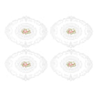 4 Pack Retro Lace Oval Placemats 31x42cm French Crochet Doilies 4 Colors Set