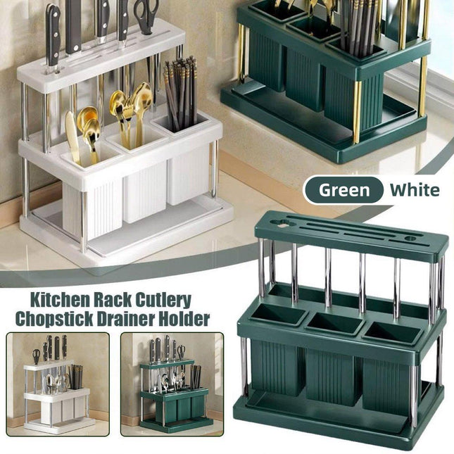 Cutlery Holder Storage Caddy Kitchen Utensil Drying Rack For Spoon Fork Knife