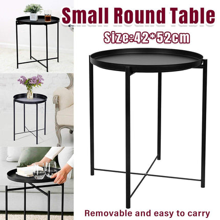 Small Coffee Table Simple Tray Mini Round Table Compact Side Table Living Room