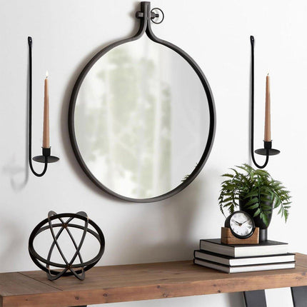2PCS Black Metal Wall Mounted Iron Candlestick Holder L Shape Modern Home Decor