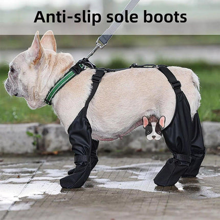 Dog Adjustable Suspender Boots Waterproof Dog Shoes Anti-Slip Pet Paw Protector
