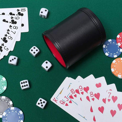 6pcs Leather Sieve Cups Dice Cups Set Colorful Cups for Board Game Players