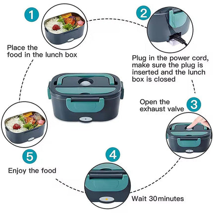 Portable Electric Lunch Box Heated Thermal Insulated Food Warmer for Home