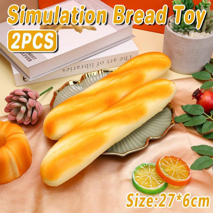 2pcs Long Bread Food Display Model Realistic Fake Bread for Bakery Decoration