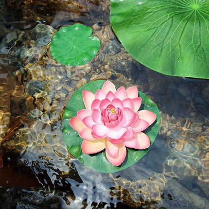9pcs Simulation Lotus Flowers Leaves Water Lily Pond Fish Tank Decoration