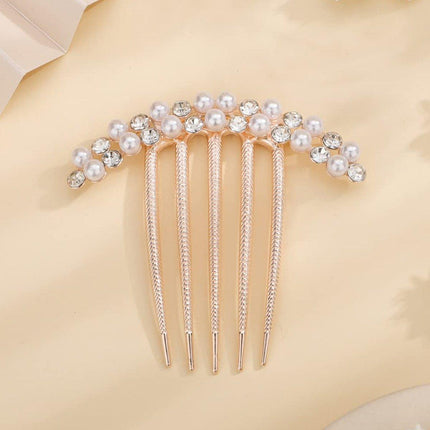 Elegant Rhinestone Hair Comb Girl Hair Accessories Disc Alloy Headwear