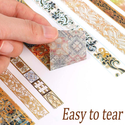 Gold Foil Washi Tape Set Decorative Craft Tape for Gift Wrapping Scrapbooking