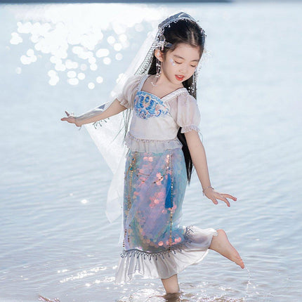 Summer Princess Hanfu Dress for Girls Cute Chinese Traditional Outfit
