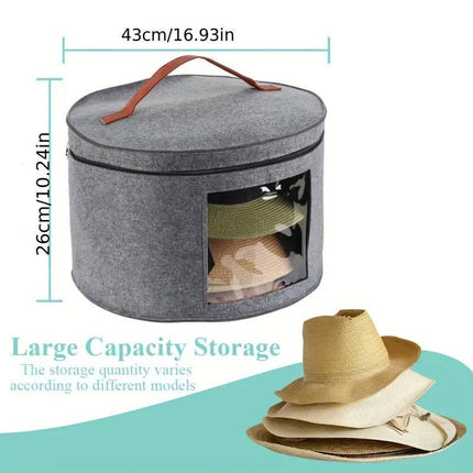 Felt Storage Bucket Handheld Zip Storage Bin with Lid for Household Organisation